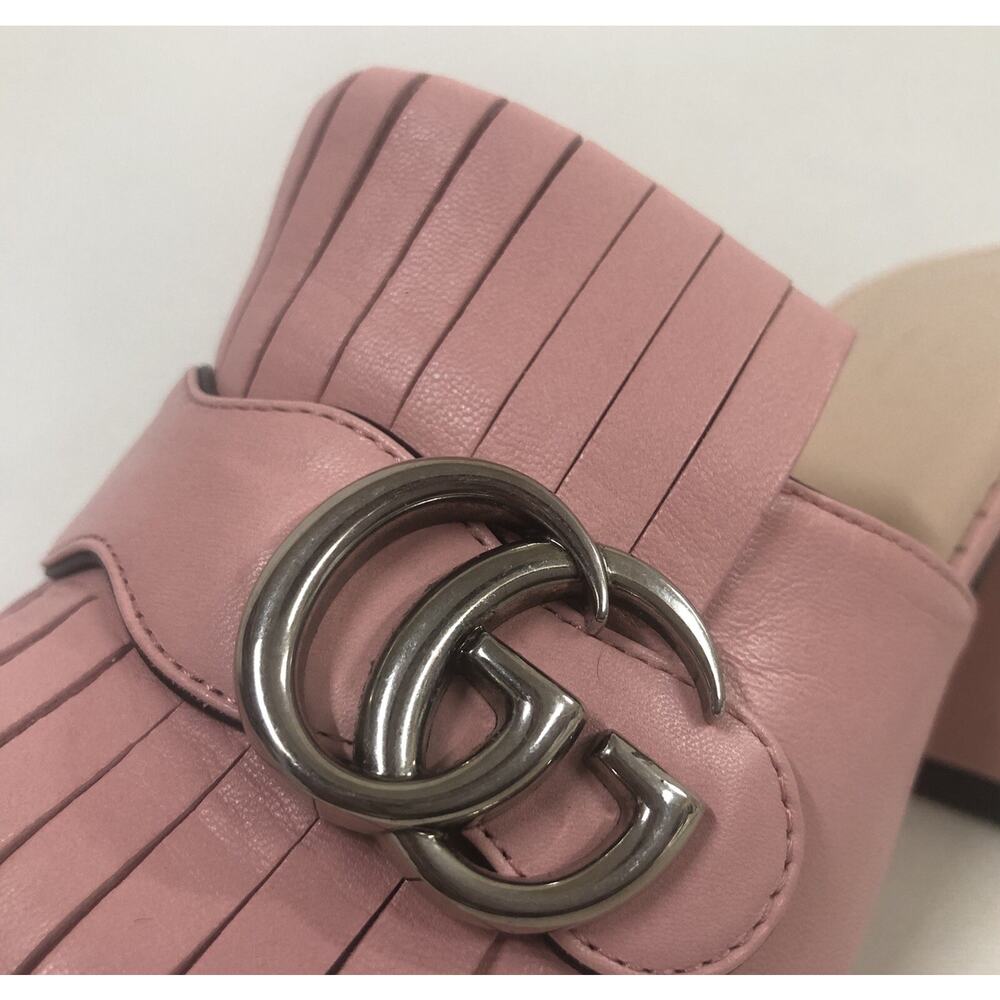 NIB Gucci Marmont GG Pink (Wild Rose) Leather 75mm Sandals 36.5EU/6.5US $860.00 - Picture 8 of 12